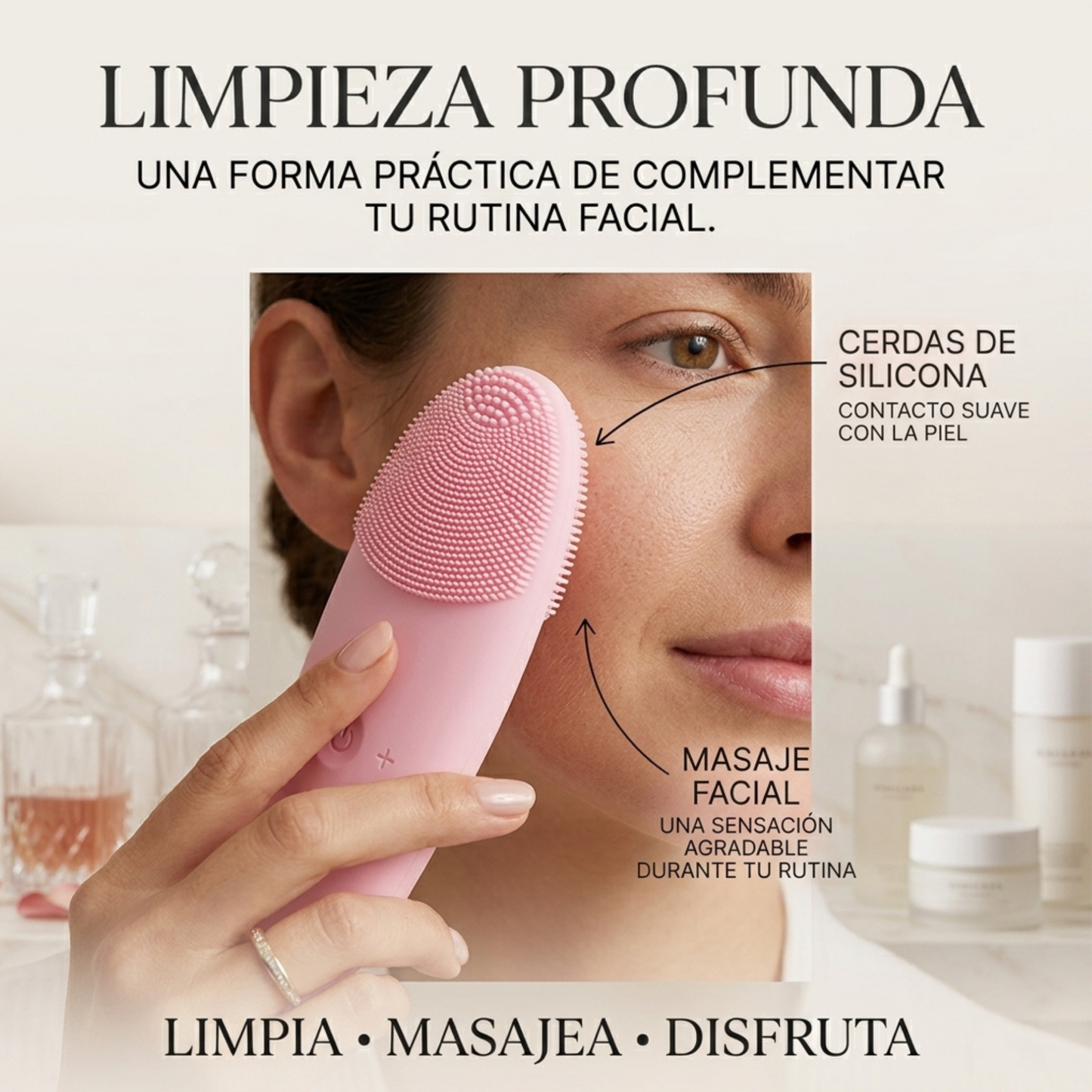 Cepillo Facial Eléctrico con Calor - Limpieza Profunda Antiedad