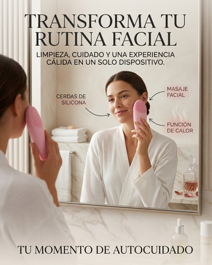 Cepillo Facial Eléctrico con Calor - Limpieza Profunda Antiedad